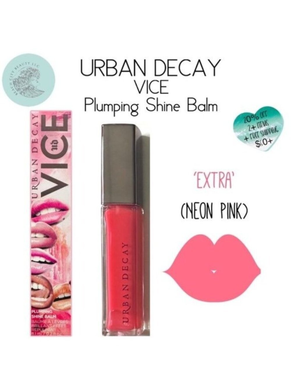 NEW Urban Decay Lip Balm Vice Plumping Lip Color Extra FACTORY SEALED .2 Oz.